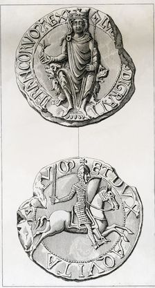 Seal of Louis VII, the Younger (1120-1180), King of France, son of Louis VI, took part in the Sec…