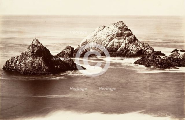 Seal Rocks, 1868-69, printed ca. 1876. Creator: Carleton Emmons Watkins.