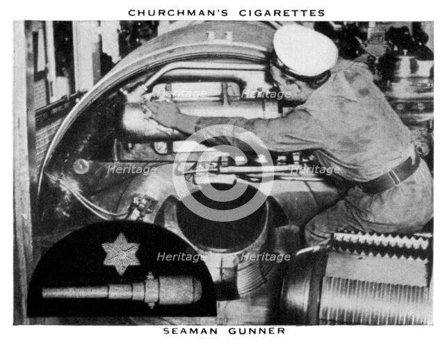Seaman Gunner, 1937.Artist: WA & AC Churchman