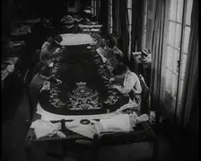 Seamstresses Sewing the Embroidery on the Coronation Mantle of King George VI, 1937. Creator: British Pathe Ltd