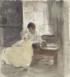Seamstress, 1860-1921. Creator: Adolf le Comte