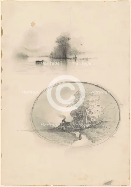 Seascape and Landscape, c. 1859. Creator: Unknown.