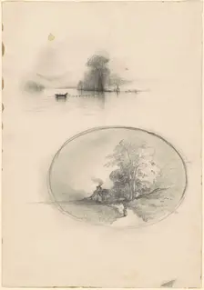 Seascape and Landscape, c. 1859. Creator: Unknown