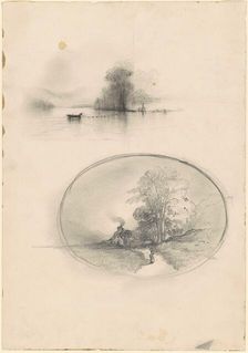 Seascape and Landscape, c. 1859. Creator: Unknown