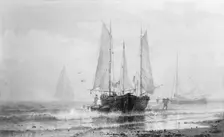Seascape—Fishing Boats by the Shore, 1875. Creator: Henry Pember Smith