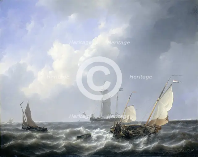 Seascape from the Zeeland Waters, near the Island of Schouwen, 1825-1827. Creator: Petrus Johannes Schotel.