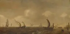 Seascape off Scheveningen Beach, c.1629. Creator: Willem Van Diest