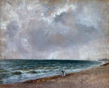 Seascape Study: Brighton Beach looking west, c1824-28. Creator: John Constable