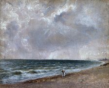 Seascape Study: Brighton Beach looking west, c1824-28. Creator: John Constable