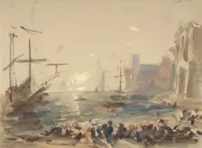 Seascape (recto); Indecipherable sketch (verso), 1840-1906. Creator: Hercules Brabazon Brabazon