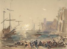 Seascape (recto); Indecipherable sketch (verso), 1840-1906. Creator: Hercules Brabazon Brabazon