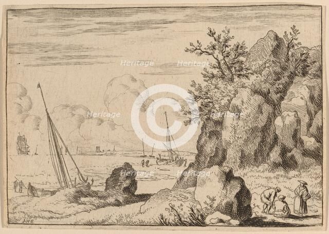 Seascape with Three Figures to the Right, probably c. 1645/1656. Creator: Allart van Everdingen.