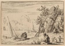 Seascape with Three Figures to the Right, probably c. 1645/1656. Creator: Allart van Everdingen