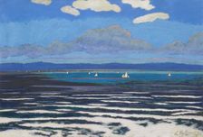 Seascape with White Sails, 1922. Creator: Spilliaert, Léon (1881-1946)