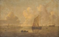 Seascape with a Town in the Background, 1625-1663. Creator: Willem Van Diest
