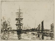 Seascape with Boats, 1898. Creator: Eugene Louis Boudin