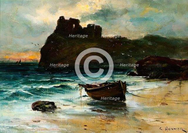 Seascape with Castle, c1870-1900. Creator: Colin Hunter.