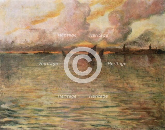 'Seascape with Distant View of Venice', 1896. Artist: Charles Cottet