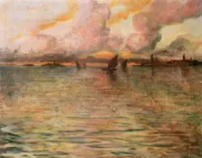 Seascape with Distant View of Venice 1896. Artist: Charles Cottet