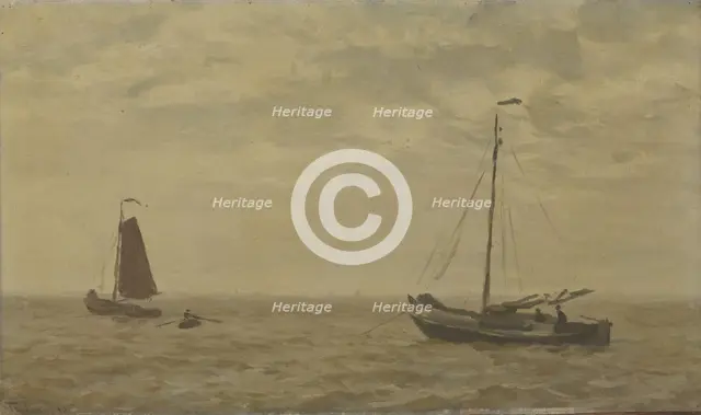 Seascape with fishing boats, 1910. Creator: Willem Bastiaan Tholen.