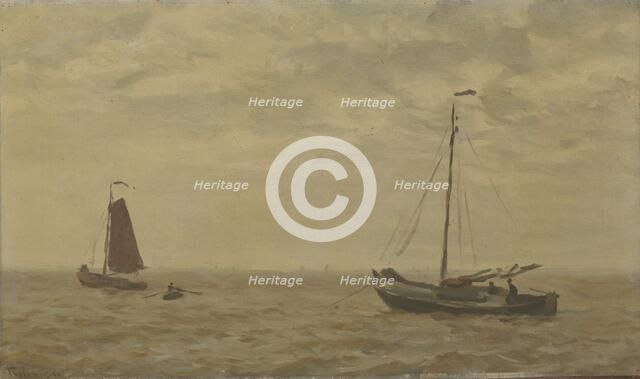 Seascape with fishing boats, 1910. Creator: Willem Bastiaan Tholen.