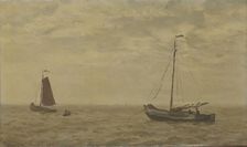 Seascape with fishing boats, 1910. Creator: Willem Bastiaan Tholen