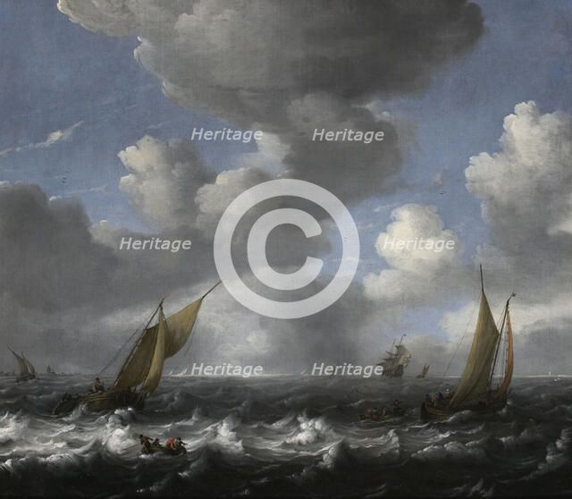 Seascape with Fishing Boats. Artist: Bakhuizen, Ludolf (1630-1708)
