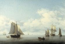 Seascape with shipping 1743-1759. Artist: Charles Brooking
