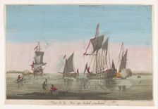 Seascape with ships and boats at sunset, 1745-1775. Creator: Unknown