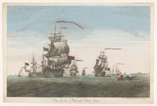 Seascape with ships and boats in the wind, 1745-1775. Creator: Unknown