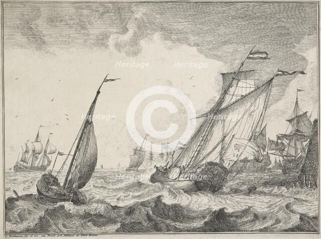 Seascapes with views of the Ij and Amsterdam, Rotterdam, Katwijk, etc. Untitled, 1701. Creator: Ludolf Bakhuizen.