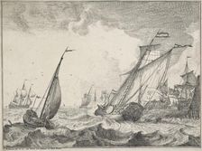 Seascapes with views of the Ij and Amsterdam, Rotterdam, Katwijk, etc. Untitled, 1701. Creator: Ludolf Bakhuizen