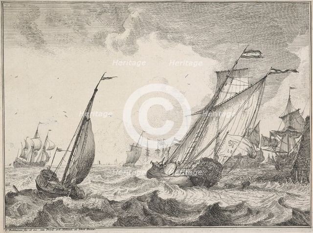 Seascapes with views of the Ij and Amsterdam, Rotterdam, Katwijk, etc. Untitled, 1701. Creator: Ludolf Bakhuizen.
