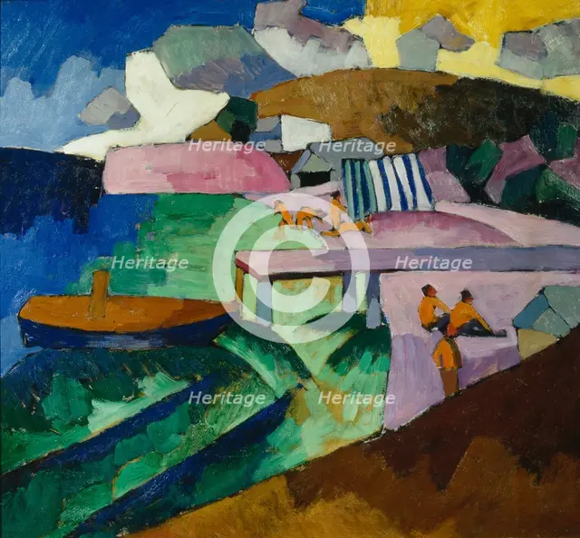 Seashore, 1912. Artist: Lentulov, Aristarkh Vasilyevich (1882-1943)