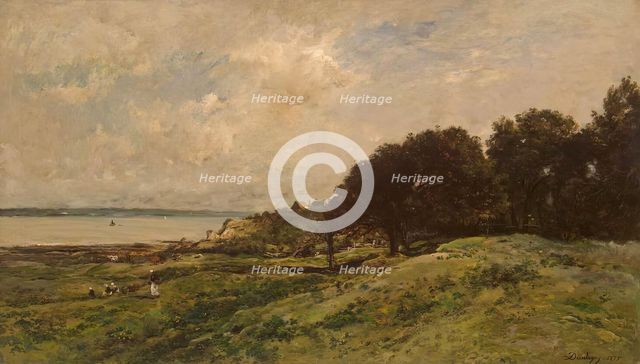 Seashore at Villerville, 1875. Creator: Charles Francois Daubigny.