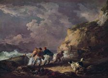 Seashore: Fishermen Hauling in a Boat 1791. Creator: George Morland