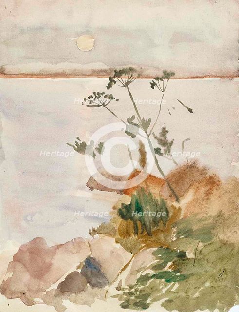Seashore in the Moonlight, c1890s. Creator: Albert Edelfelt.
