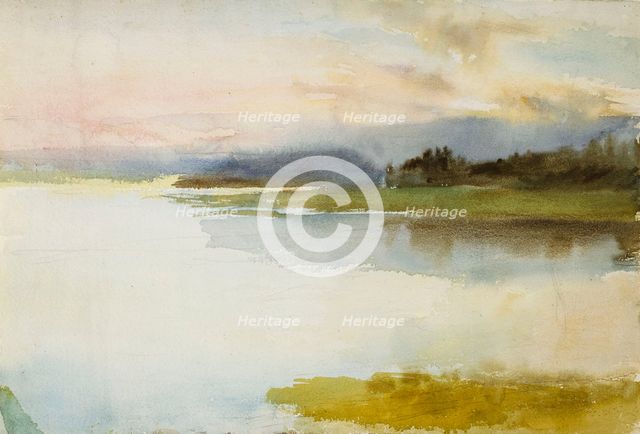 Seashore in the Evening; Landscape, Evening, 1890-1899. Creator: Albert Edelfelt.