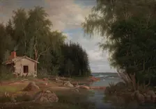Seaside Landscape, View from Lehtisaari, 1867. Creator: Magnus von Wright