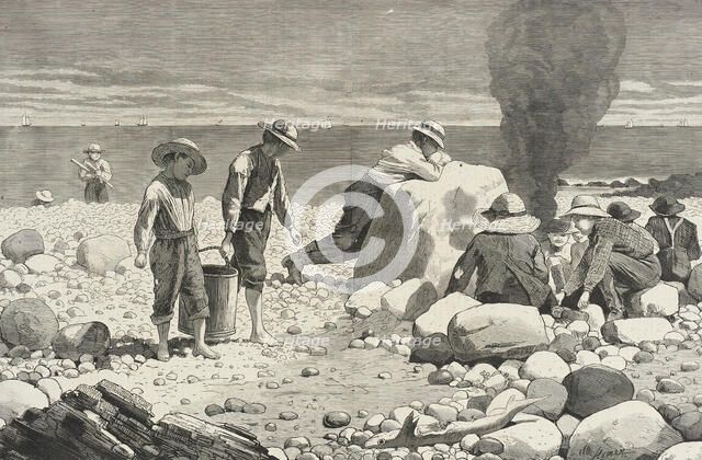 Seaside Sketches - A Clam-bake, 1873. Creator: Unknown.