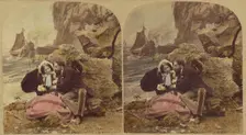 Seaside Sketches. A Smack Amongst The Rocks, about 1865. Creator: London Stereoscopic & Photographic Co
