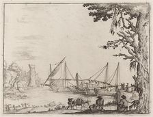 Seaport with Anchored Vessels, 1638. Creator: Ercole Bazicaluva