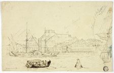 Seaport with Fortress, n.d. Creator: William John Huggins
