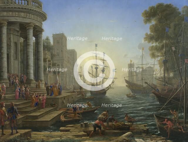 Seaport with the Embarkation of Saint Ursula, 1641. Artist: Lorrain, Claude (1600-1682)