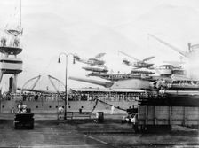 Seaplanes on board a US Navy warship, Navy yard, Balboa, Panama, 1931