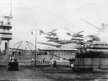Seaplanes on board a US Navy warship, Navy yard, Balboa, Panama, 1931