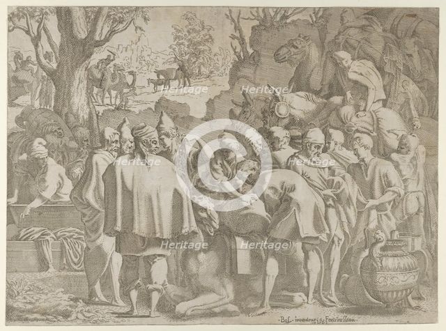 Search through the baggage of Joseph's brothers, ca. 1540-56. Creator: Leon Davent.