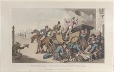 Searched by the Douaniers on the French Frontiers, from "Journal of Sentimental Travels in..., 1821. Creator: Thomas Rowlandson