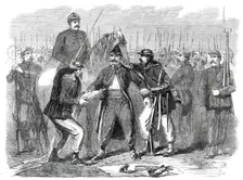 Searching Neapolitan prisoners at St. Angelo - from a sketch by our special artist, Frank..., 1860. Creator: Unknown