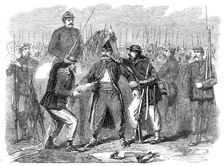 Searching Neapolitan prisoners at St. Angelo - from a sketch by our special artist, Frank..., 1860. Creator: Unknown